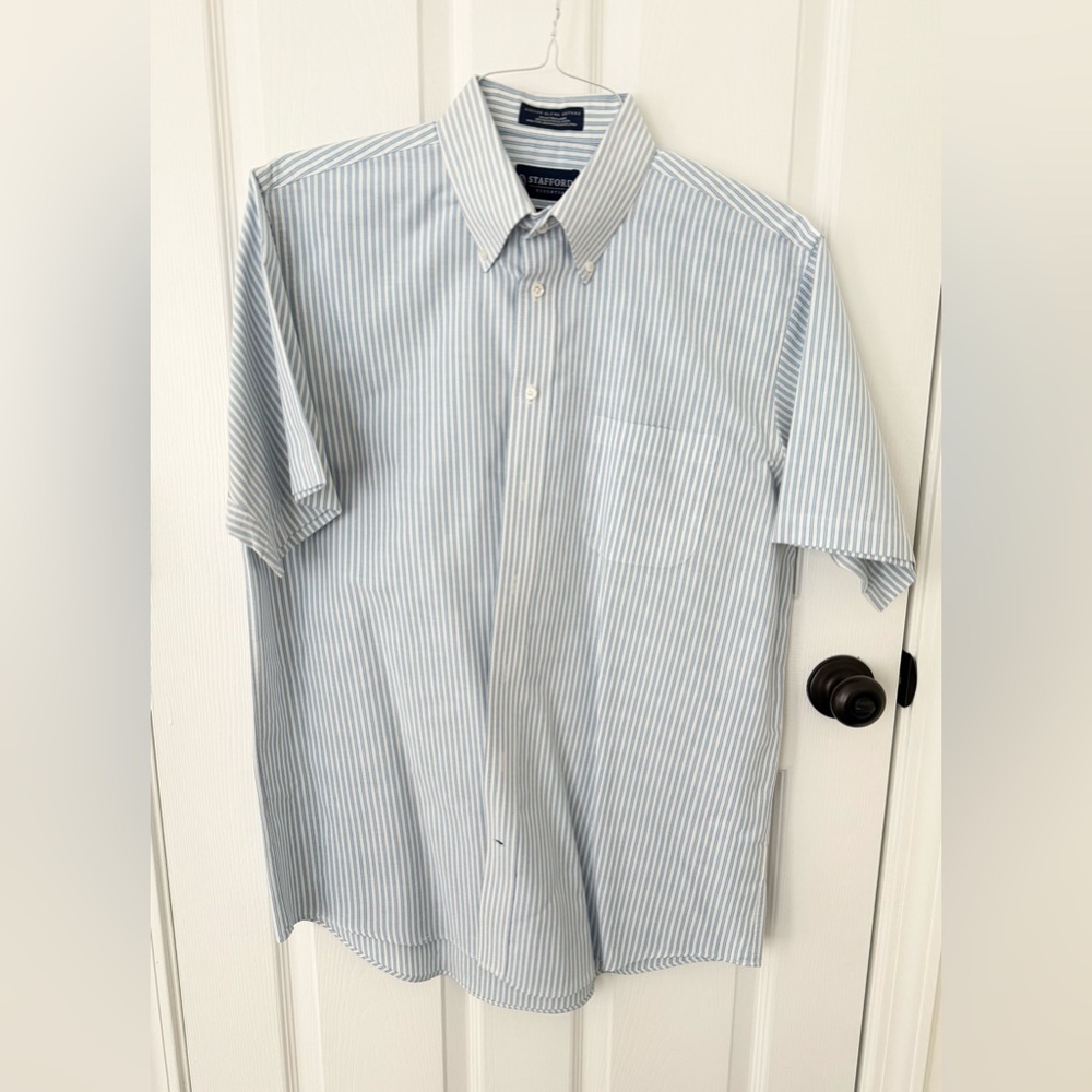 Men's Stafford Blue Striped Shirt